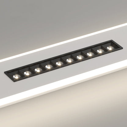 Modern Minimalist Grille Long Strip Acrylic Iron LED Spotlight Flush Mount Ceiling Light For Bedroom