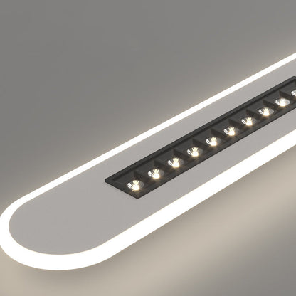 Modern Minimalist Grille Long Strip Acrylic Iron LED Spotlight Flush Mount Ceiling Light For Bedroom