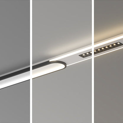 Modern Minimalist Grille Long Strip Acrylic Iron LED Spotlight Flush Mount Ceiling Light For Bedroom