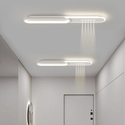 Modern Minimalist Grille Long Strip Acrylic Iron LED Spotlight Flush Mount Ceiling Light For Bedroom