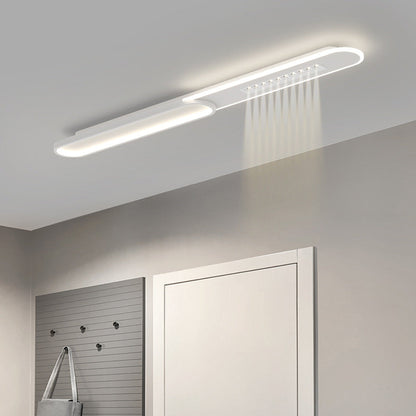 Modern Minimalist Grille Long Strip Acrylic Iron LED Spotlight Flush Mount Ceiling Light For Bedroom