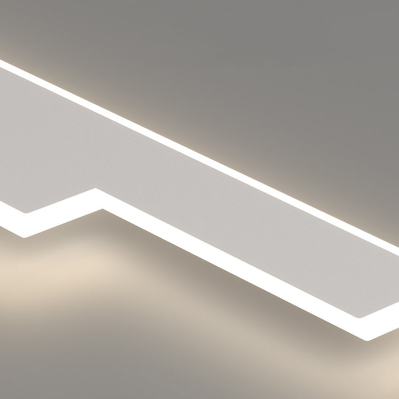 Modern Minimalist Grille Long Strip Acrylic Iron LED Spotlight Flush Mount Ceiling Light For Bedroom