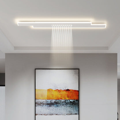 Modern Minimalist Grille Long Strip Acrylic Iron LED Spotlight Flush Mount Ceiling Light For Bedroom