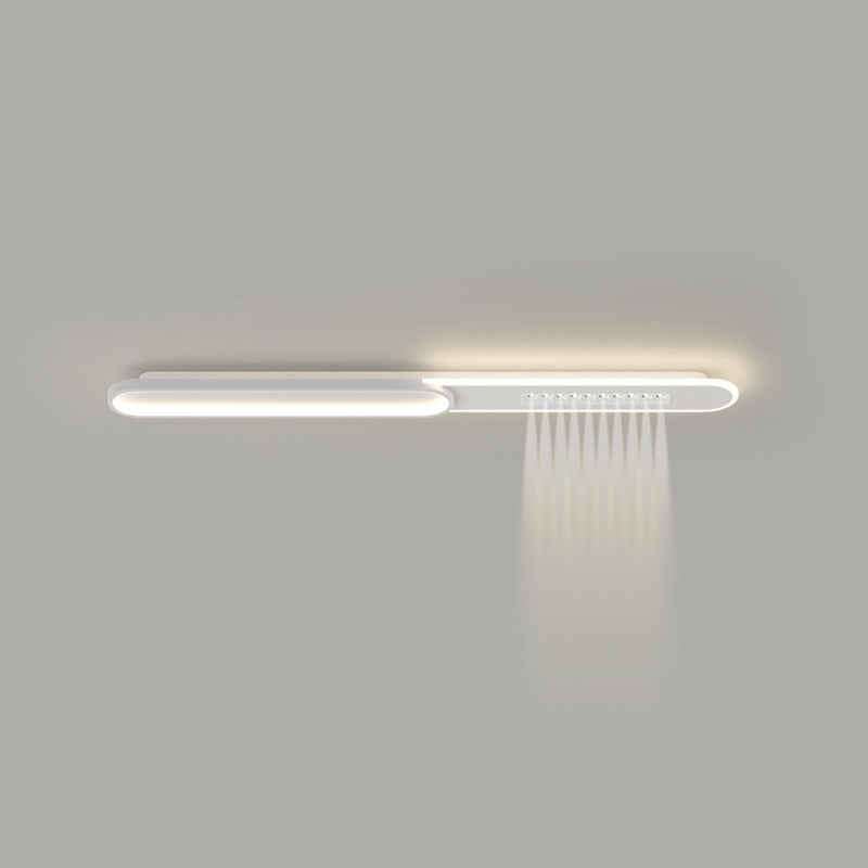 Modern Minimalist Grille Long Strip Acrylic Iron LED Spotlight Flush Mount Ceiling Light For Bedroom