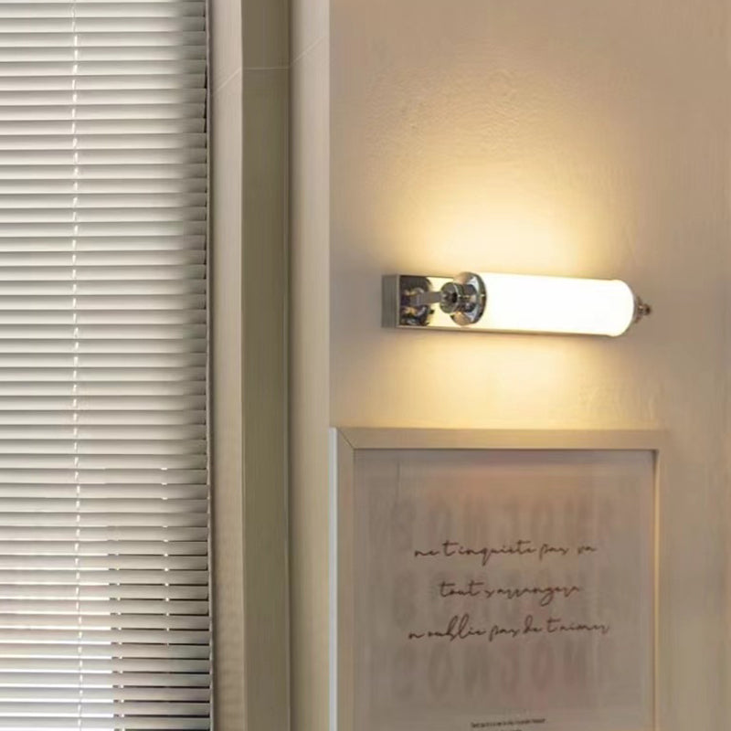 مصباح حائط LED عمودي من الفولاذ المقاوم للصدأ بتصميم نورديك عصري لغرفة المعيشة 