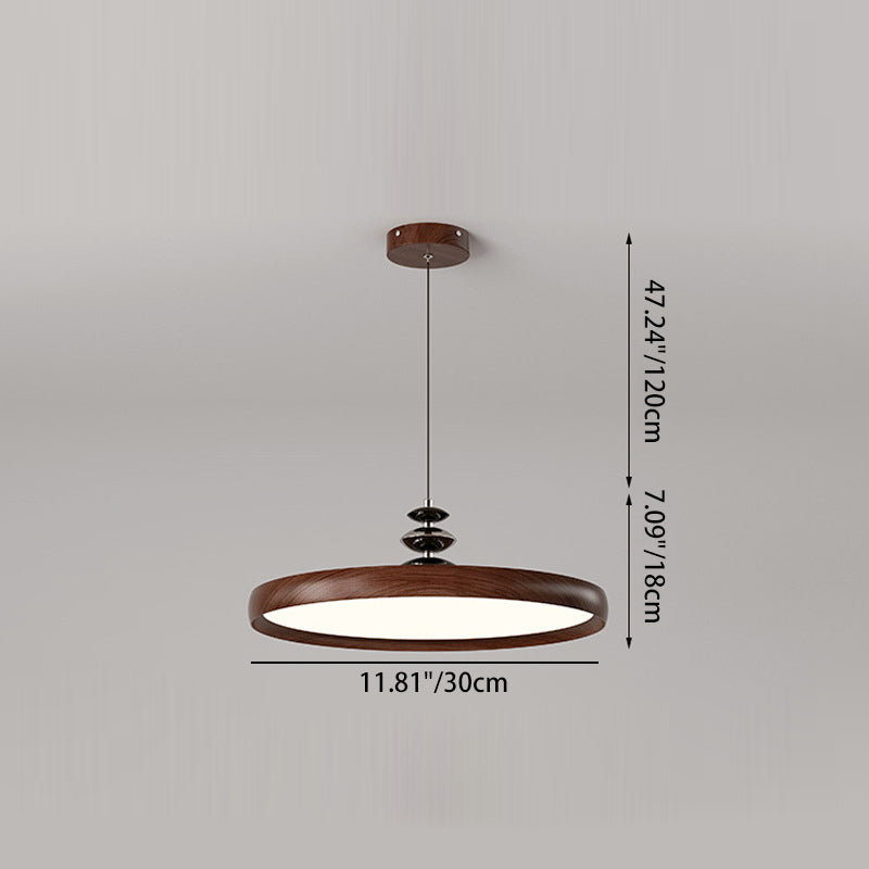 Traditional Vintage Aluminum Acrylic Round LED Pendant Light For Living Room