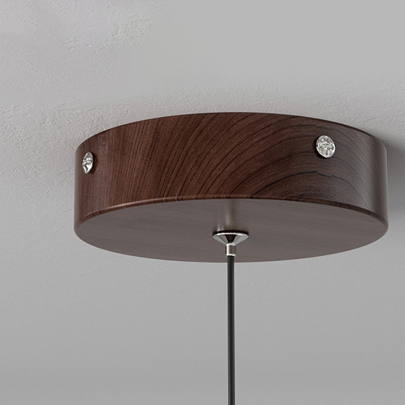 Traditional Vintage Aluminum Acrylic Round LED Pendant Light For Living Room