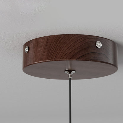 Traditional Vintage Aluminum Acrylic Round LED Pendant Light For Living Room