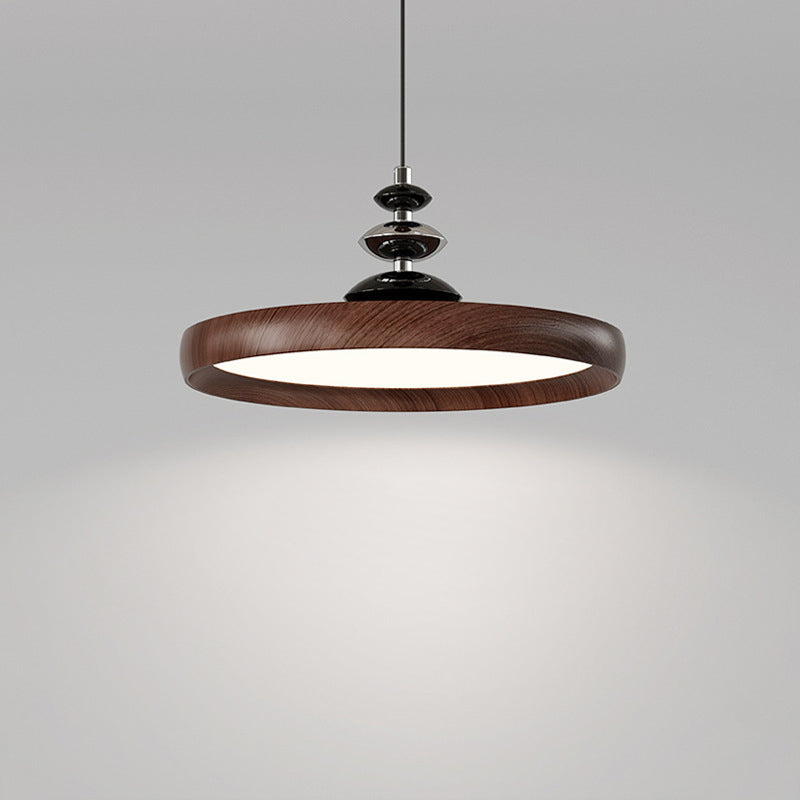 Traditional Vintage Aluminum Acrylic Round LED Pendant Light For Living Room