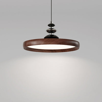 Traditional Vintage Aluminum Acrylic Round LED Pendant Light For Living Room