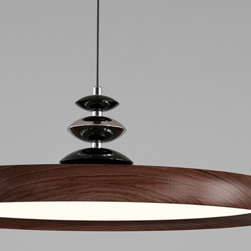 Traditional Vintage Aluminum Acrylic Round LED Pendant Light For Living Room