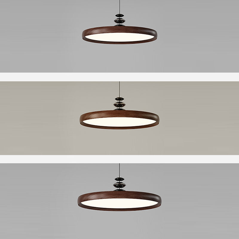 Traditional Vintage Aluminum Acrylic Round LED Pendant Light For Living Room