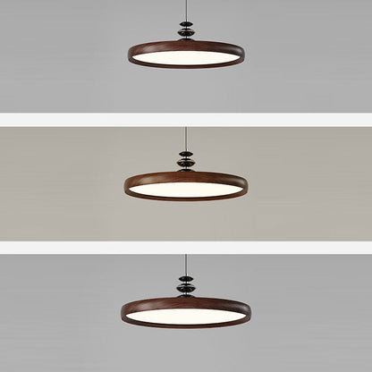 Traditional Vintage Aluminum Acrylic Round LED Pendant Light For Living Room