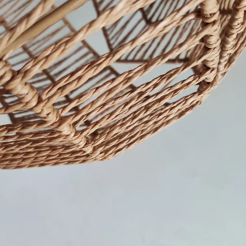 Traditional Japanese Rattan Weaving Cage 1-Light Pendant Light For Living Room