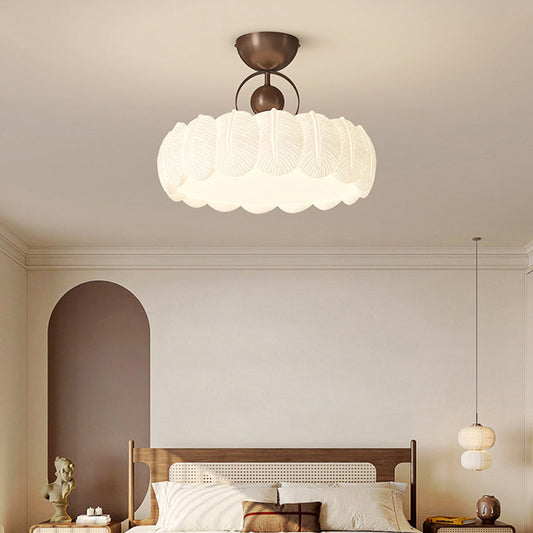 Modern Minimalist Iron PE Cloud Shade LED Semi-Flush Mount Ceiling Light For Living Room