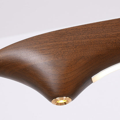 Traditional Chinese Straight Line Acrylic Wood Grain LED Island Light Pendant Light For Living Room