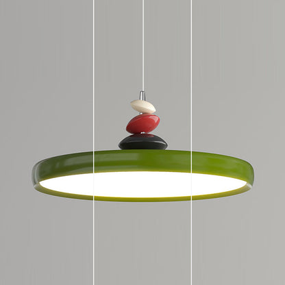 Contemporary Scandinavian Aluminum Iron Round LED Pendant Light For Living Room