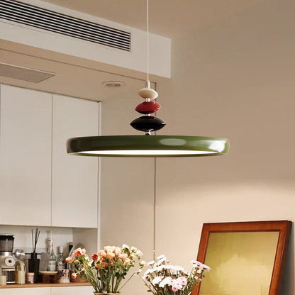 Contemporary Scandinavian Aluminum Iron Round LED Pendant Light For Living Room