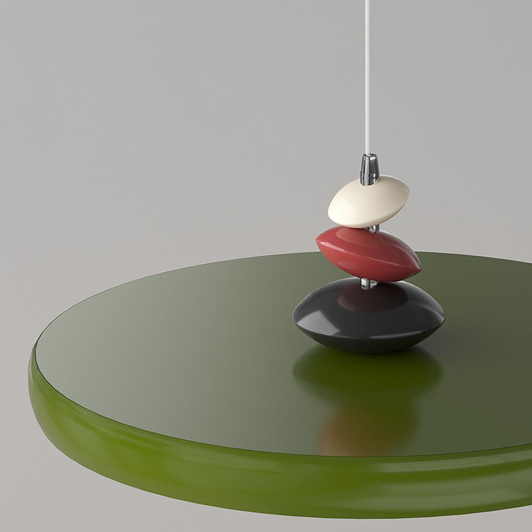 Contemporary Scandinavian Aluminum Iron Round LED Pendant Light For Living Room
