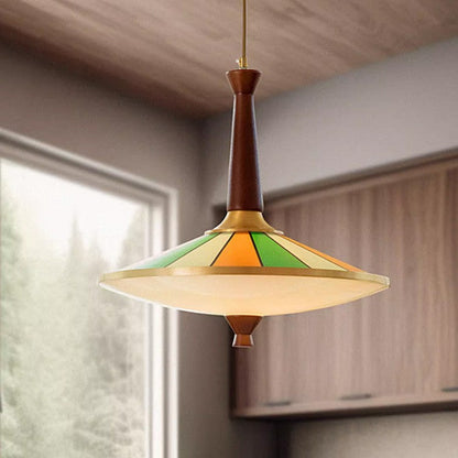 Contemporary Creative Copper Acrylic Flying Saucer Shade LED Pendant Light For Living Room
