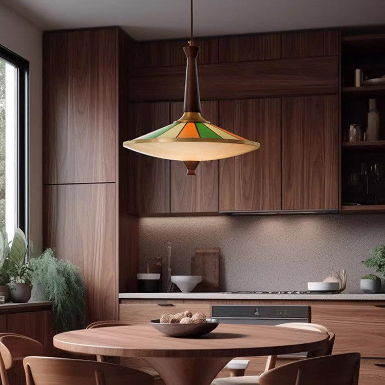 Contemporary Creative Copper Acrylic Flying Saucer Shade LED Pendant Light For Living Room