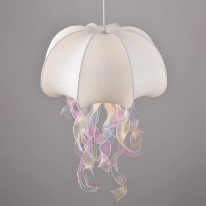 Contemporary Creative Fabric Jellyfish Flowing Ribbon 1-Light Pendant Light For Living Room