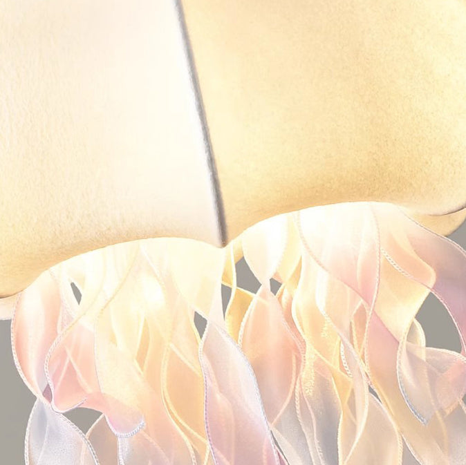 Contemporary Creative Fabric Jellyfish Flowing Ribbon 1-Light Pendant Light For Living Room