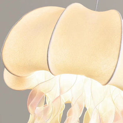 Contemporary Creative Fabric Jellyfish Flowing Ribbon 1-Light Pendant Light For Living Room