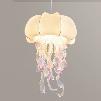 Contemporary Creative Fabric Jellyfish Flowing Ribbon 1-Light Pendant Light For Living Room