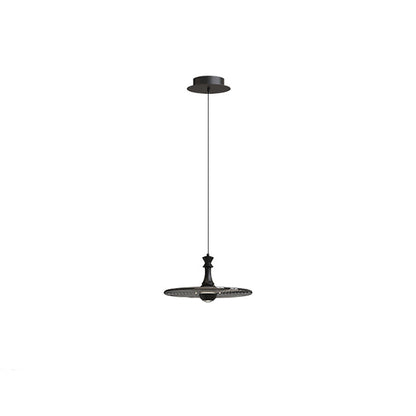 Modern Minimalist Water Ripple Disc Aluminum Glass LED Pendant Light For Living Room