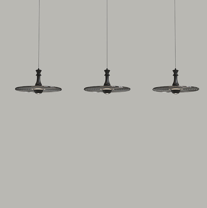 Modern Minimalist Water Ripple Disc Aluminum Glass LED Pendant Light For Living Room