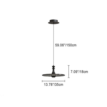 Modern Minimalist Water Ripple Disc Aluminum Glass LED Pendant Light For Living Room