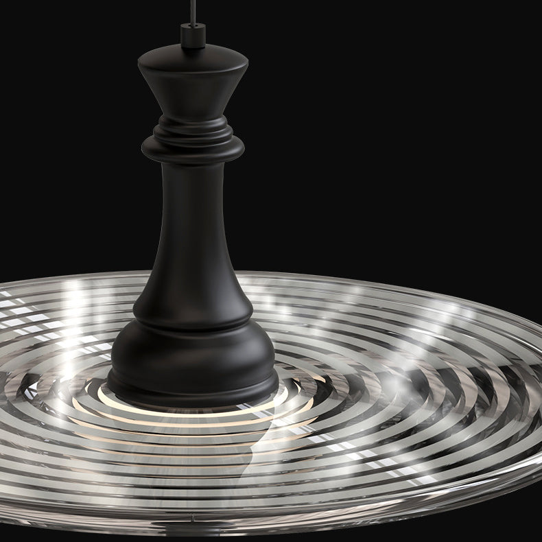 Modern Minimalist Water Ripple Disc Aluminum Glass LED Pendant Light For Living Room
