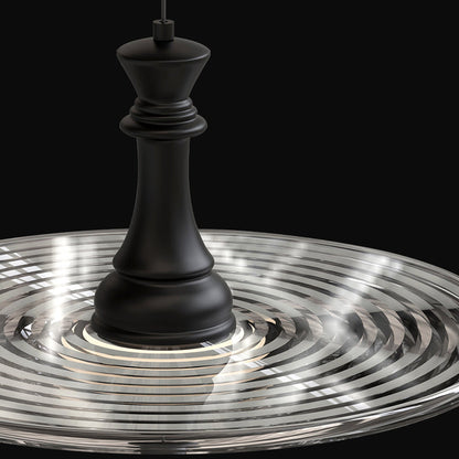 Modern Minimalist Water Ripple Disc Aluminum Glass LED Pendant Light For Living Room
