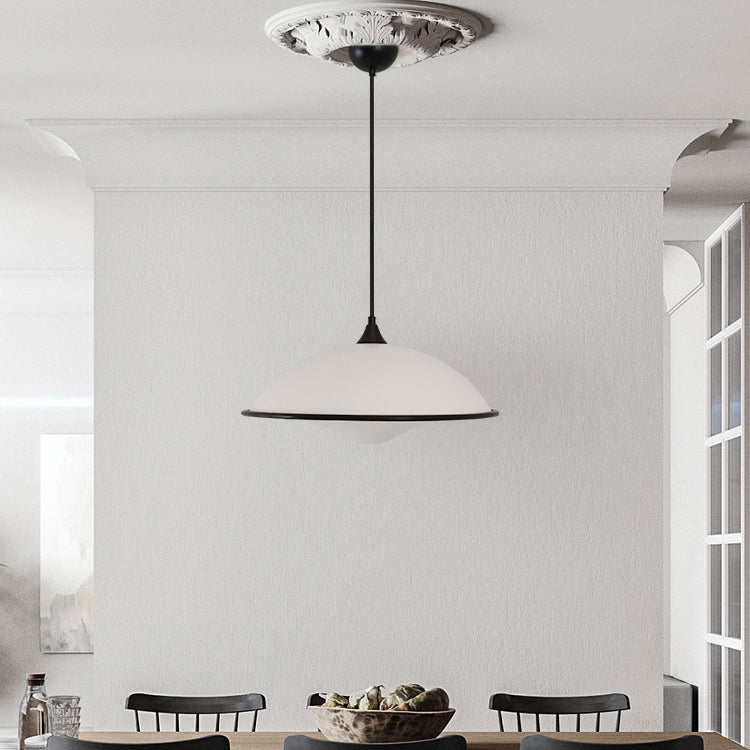 Contemporary Nordic Flying Saucer Iron Acrylic 1-Light Pendant Light For Living Room