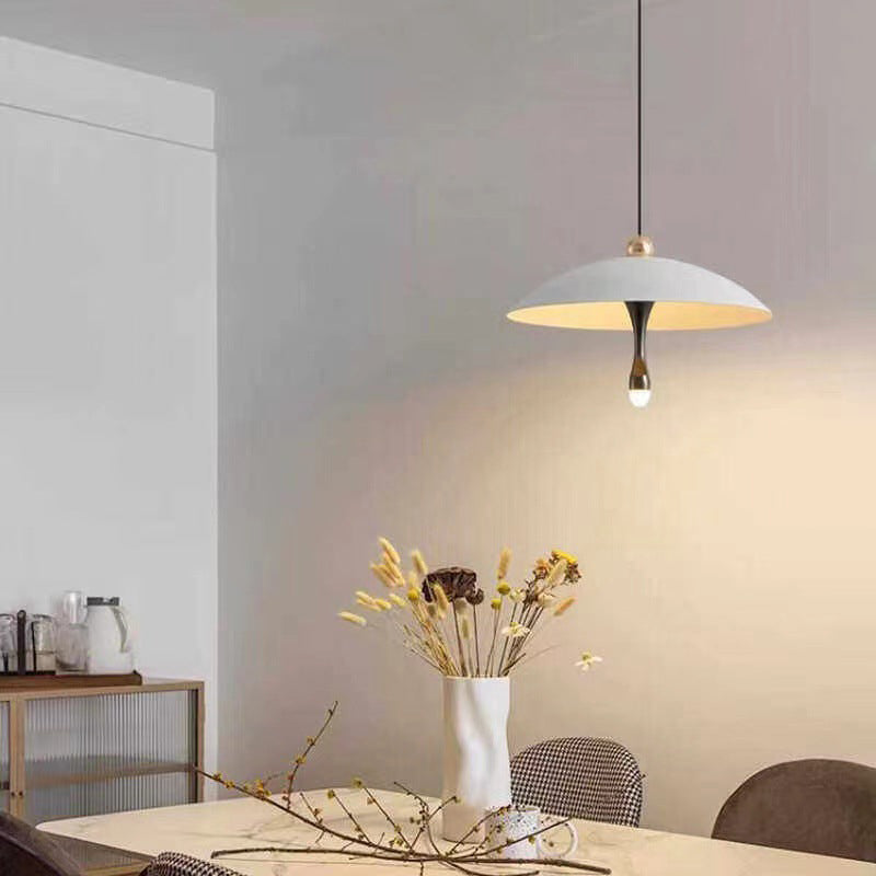 Contemporary Scandinavian Aluminum Acrylic Round LED Pendant Light For Living Room