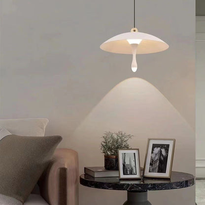 Contemporary Scandinavian Aluminum Acrylic Round LED Pendant Light For Living Room