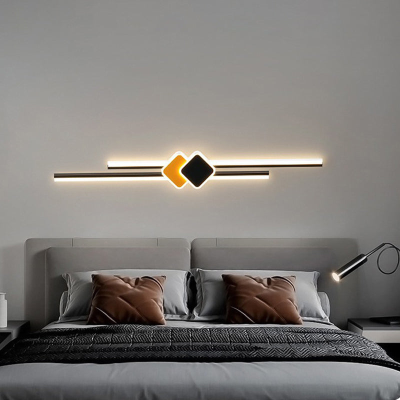 Modern Minimalist Aluminum Long Strip Linear Bar LED Wall Sconce Lamp For Dining Room