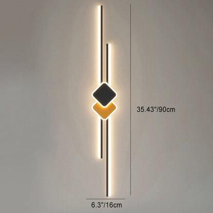 Modern Minimalist Aluminum Long Strip Linear Bar LED Wall Sconce Lamp For Dining Room
