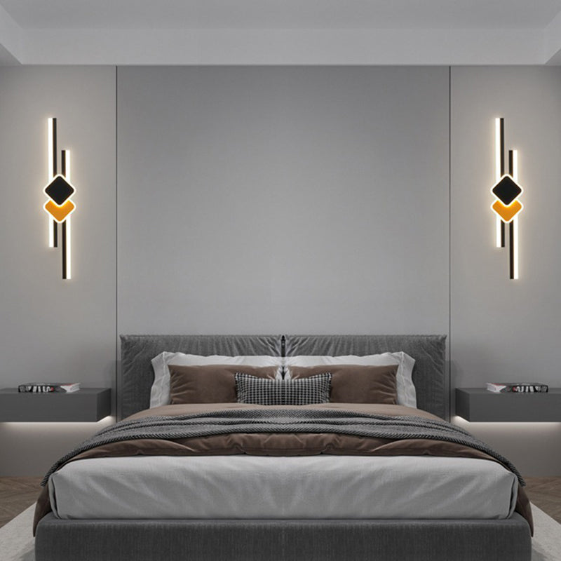 Modern Minimalist Aluminum Long Strip Linear Bar LED Wall Sconce Lamp For Dining Room