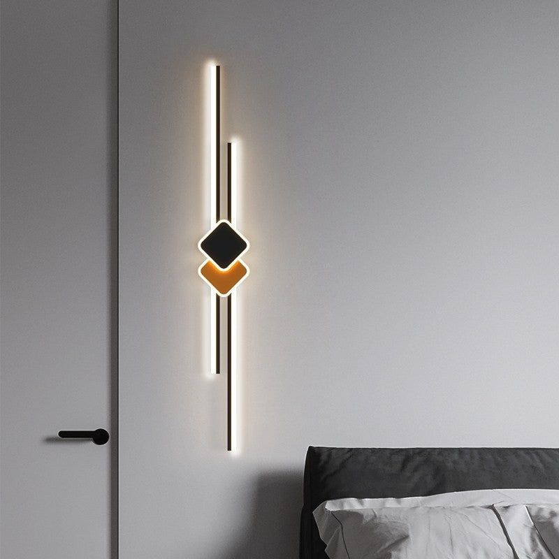 Modern Minimalist Aluminum Long Strip Linear Bar LED Wall Sconce Lamp For Dining Room
