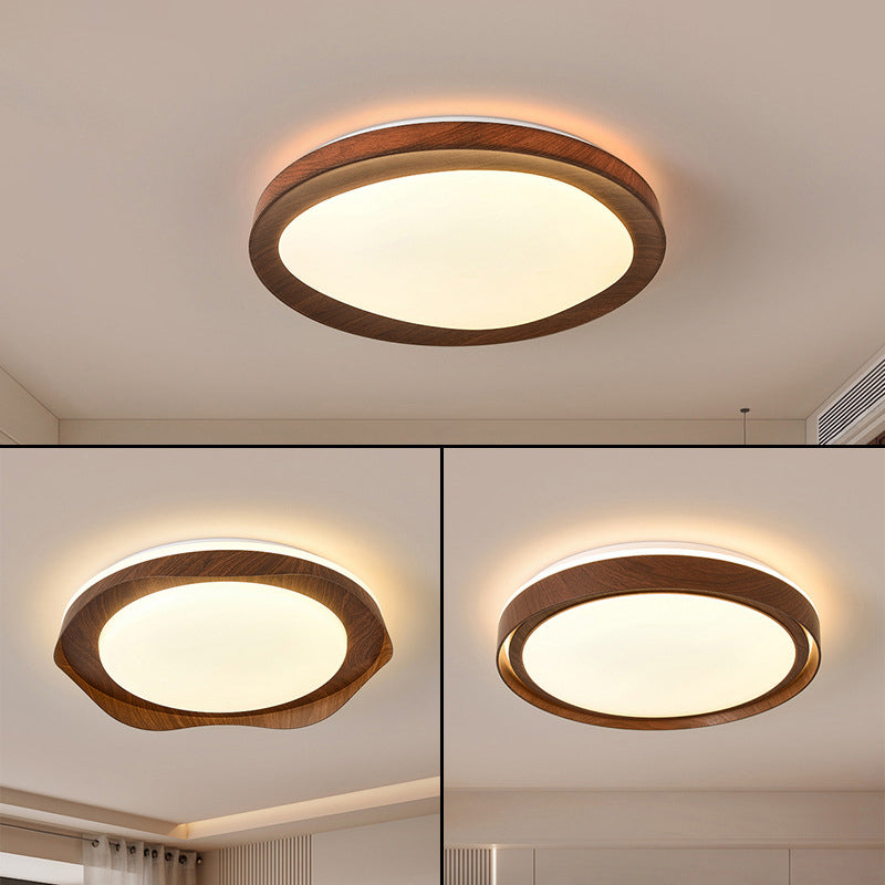 Contemporary Simplicity Iron Acrylic Round LED Flush Mount Ceiling Light For Bedroom