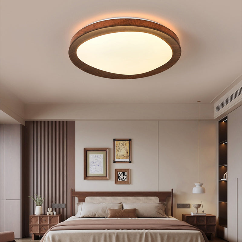Contemporary Simplicity Iron Acrylic Round LED Flush Mount Ceiling Light For Bedroom