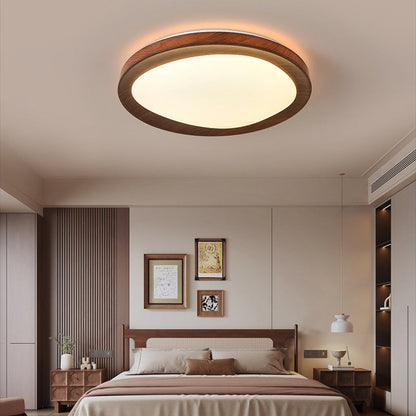 Contemporary Simplicity Iron Acrylic Round LED Flush Mount Ceiling Light For Bedroom
