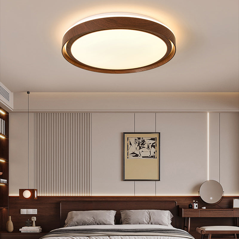Contemporary Simplicity Iron Acrylic Round LED Flush Mount Ceiling Light For Bedroom