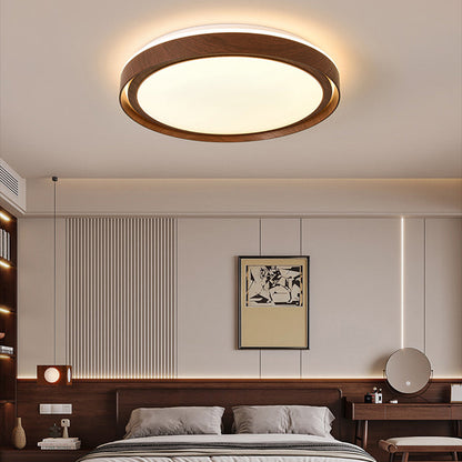 Contemporary Simplicity Iron Acrylic Round LED Flush Mount Ceiling Light For Bedroom