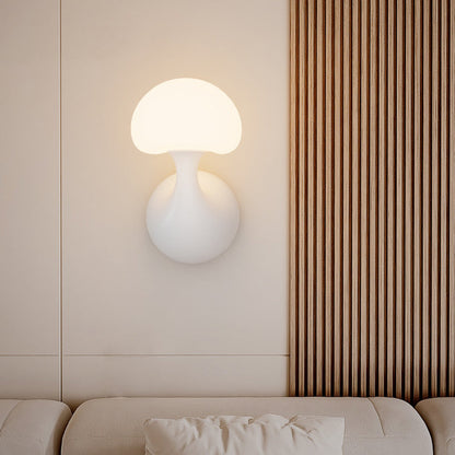 Contemporary Creative Ceramic Mushroom 1-Light Wall Sconce Lamp For Dining Room