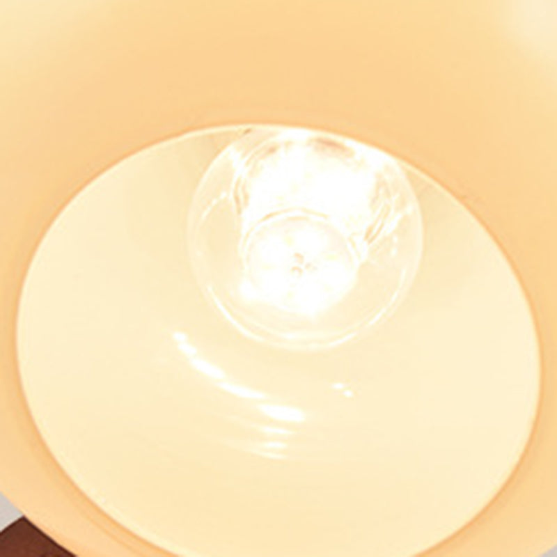 Traditional Vintage Glass Ball Shade Iron Wood 1-Light Wall Sconce Lamp For Dining Room