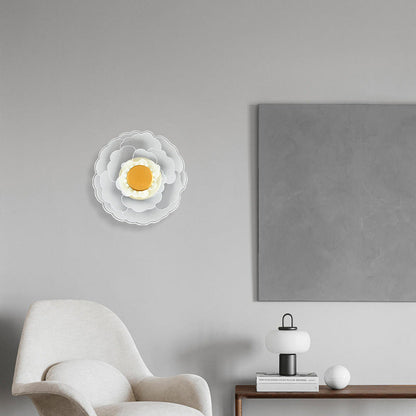 Contemporary Creative Lotus Flower Iron Acrylic LED Wall Sconce Lamp For Bedroom