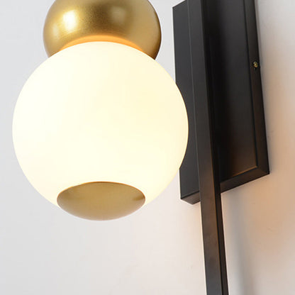 Traditional Chinese Iron Glass Gourd 1-Light Wall Sconce Lamp For Dining Room